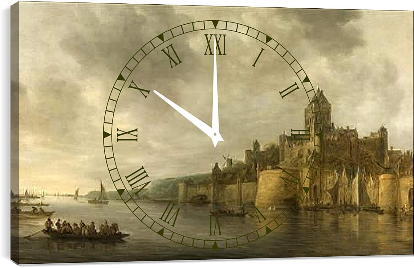 Часы картина - View on the waal janvangoyen. Ян ван Гойен