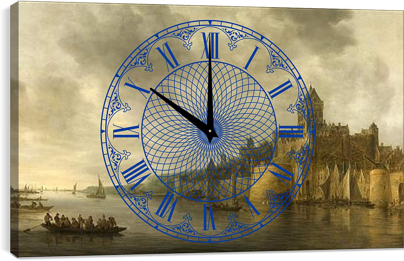 Часы картина - View on the waal janvangoyen. Ян ван Гойен