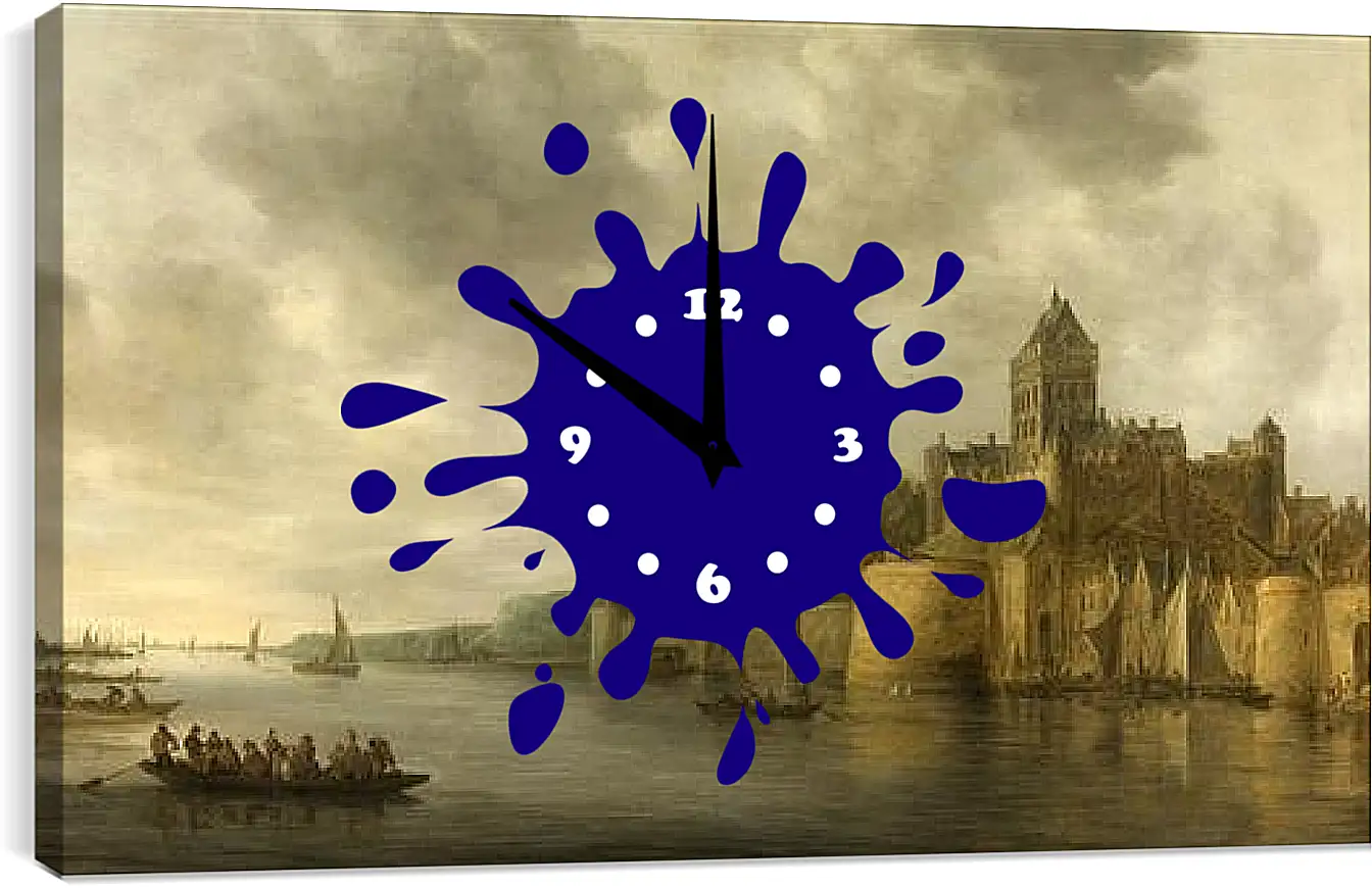 Часы картина - View on the waal janvangoyen. Ян ван Гойен