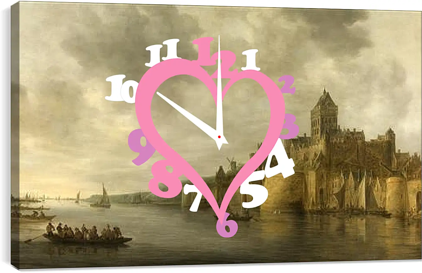 Часы картина - View on the waal janvangoyen. Ян ван Гойен
