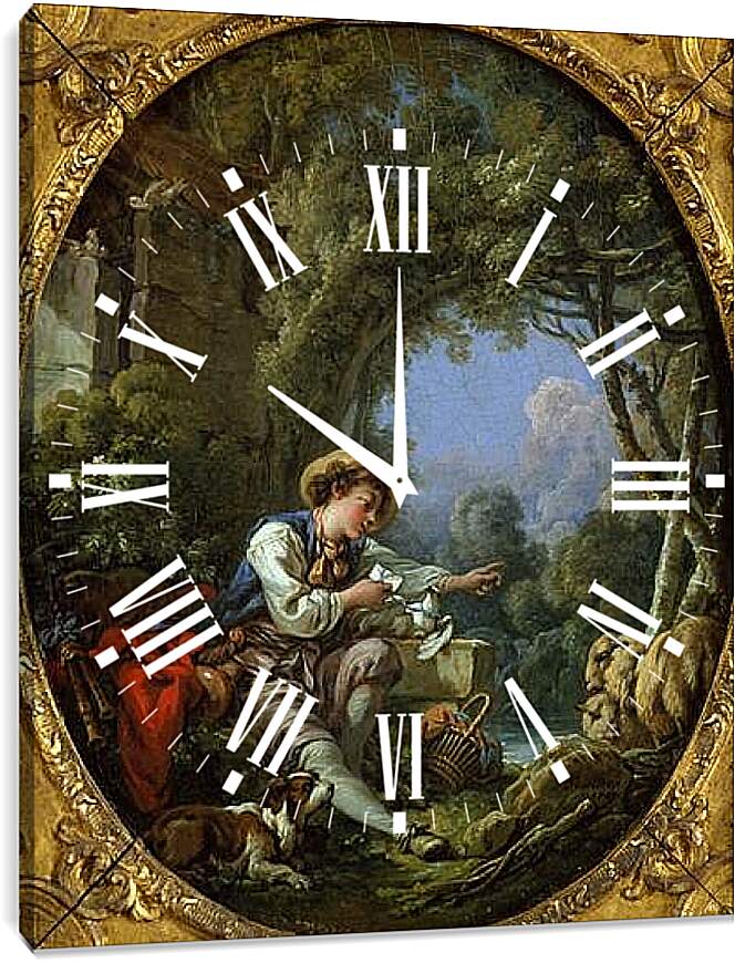 Часы картина - Sending envoy. Франсуа Буше