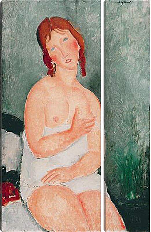 Модульная картина - Young Woman in a Shirt (The Little Milkmaid). Молодая женщина в рубашке. Амедео Модильяни