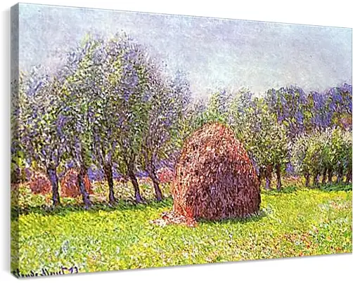 Постер и плакат - Heap of Hay in the Field. Клод Моне