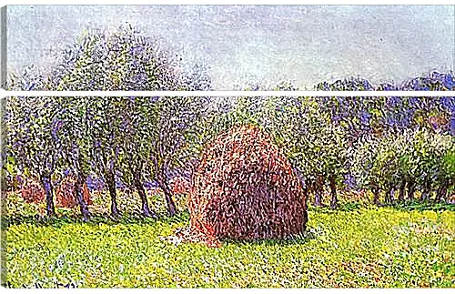 Модульная картина - Heap of Hay in the Field. Клод Моне