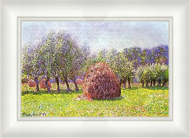 Картина в раме - Heap of Hay in the Field. Клод Моне