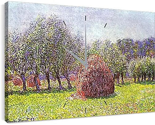 Часы картина - Heap of Hay in the Field. Клод Моне