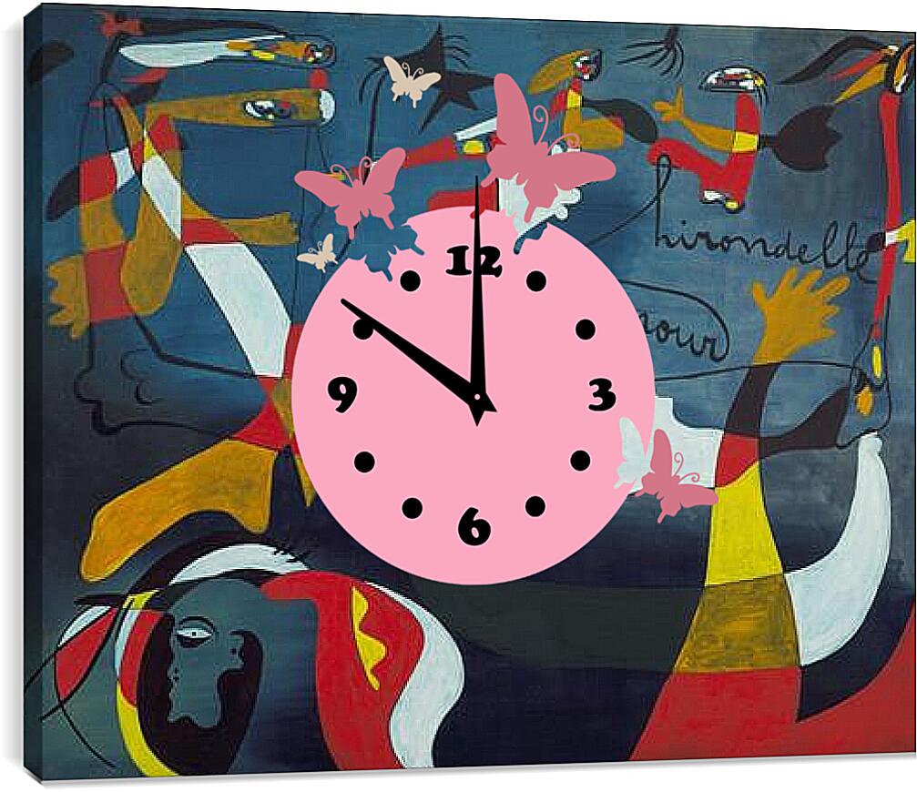 Часы картина - Hirondelle Amour. Миро Жоан