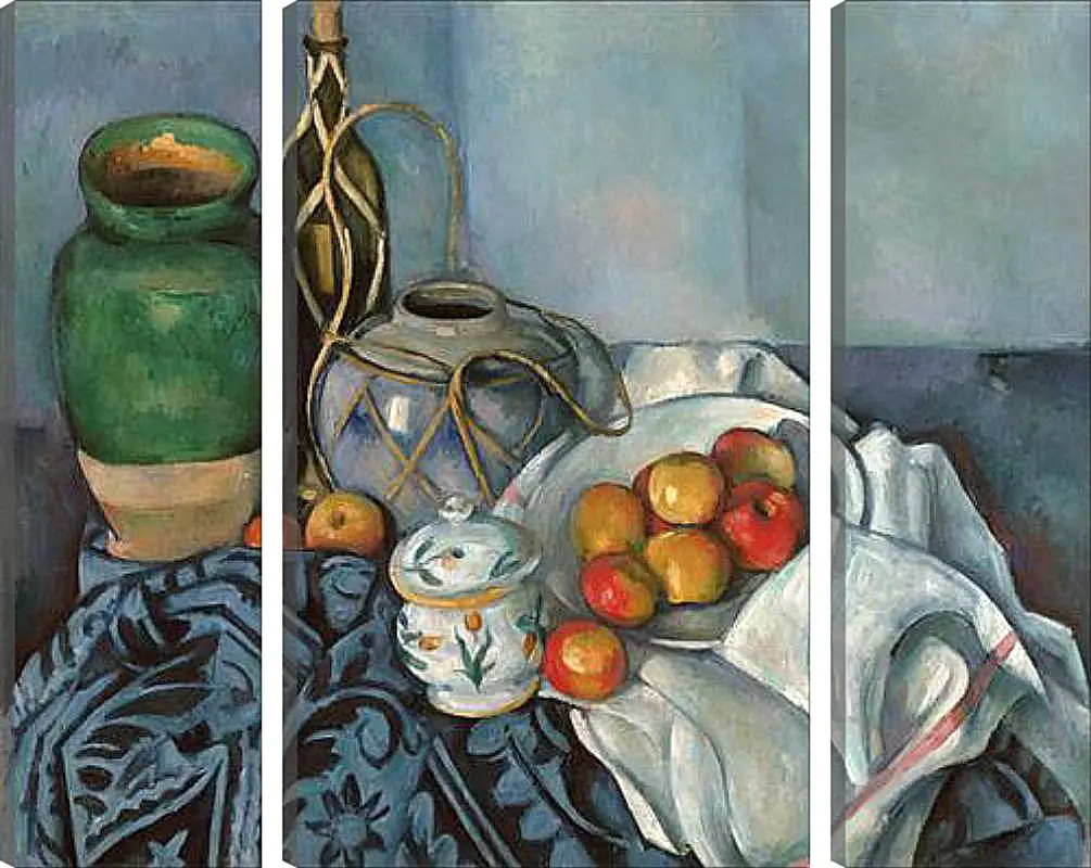 Модульная картина - Still life with apples. Поль Сезанн