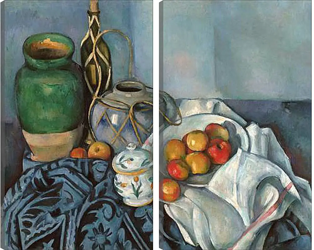 Модульная картина - Still life with apples. Поль Сезанн