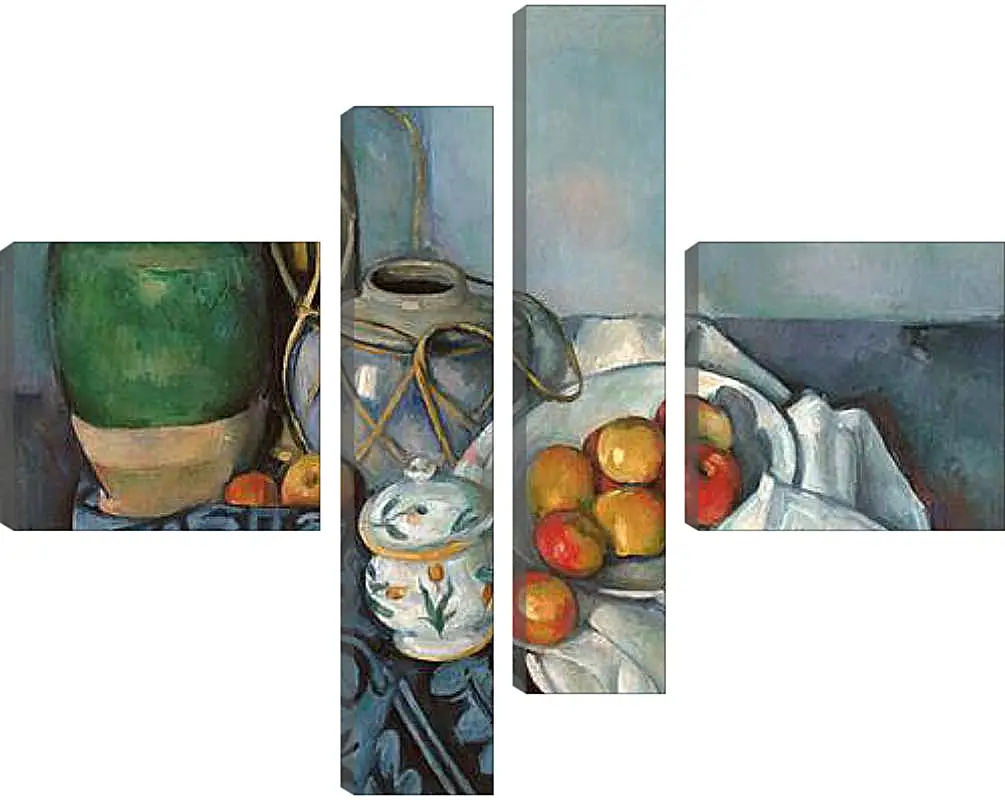 Модульная картина - Still life with apples. Поль Сезанн