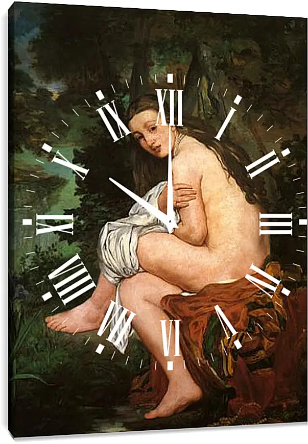 Часы картина - The Surprised Nymph. Эдуард Мане