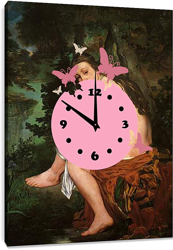 Часы картина - The Surprised Nymph. Эдуард Мане
