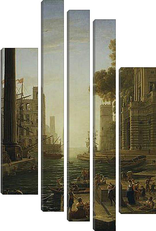 Модульная картина - Landscape with the Embarkment of Saint Paula Romana in Ostia 1639-1640. Лоррен Клод