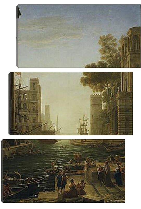 Модульная картина - Landscape with the Embarkment of Saint Paula Romana in Ostia 1639-1640. Лоррен Клод