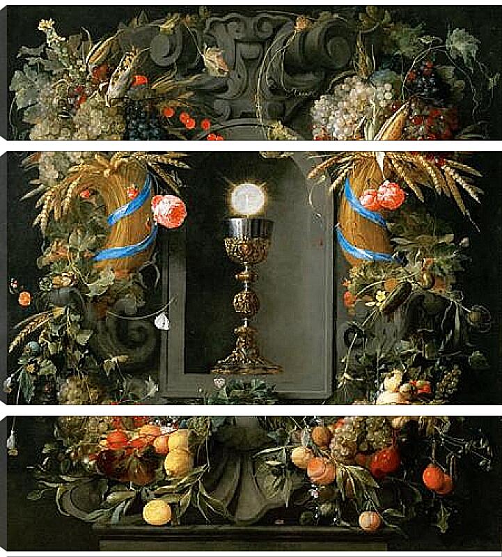 Модульная картина - Потир и гостия с гирляндами. Ян Хем Давидс Де