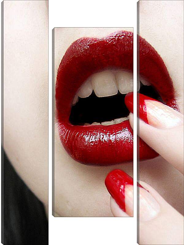 Модульная картина - Бордовые губы