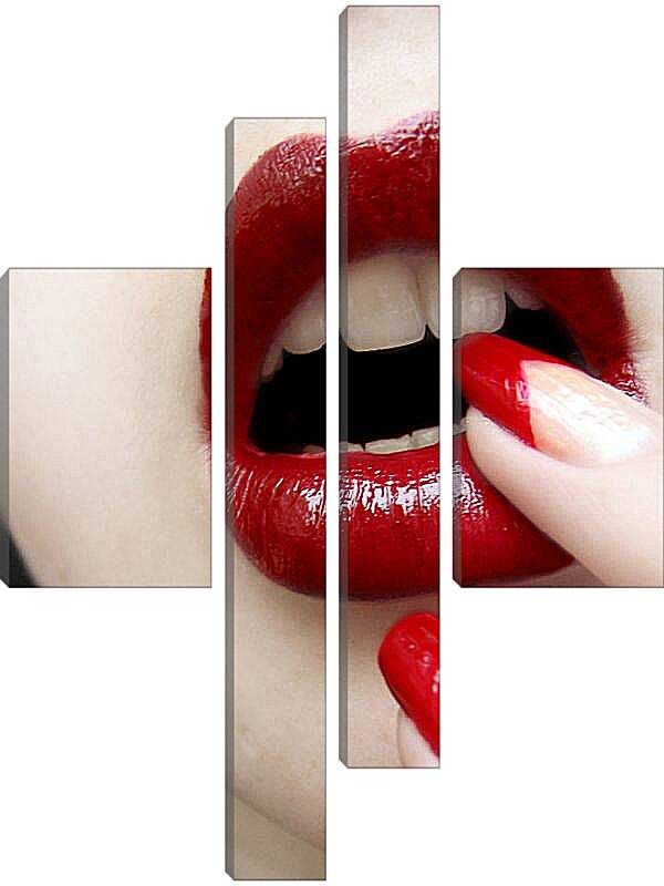 Модульная картина - Бордовые губы