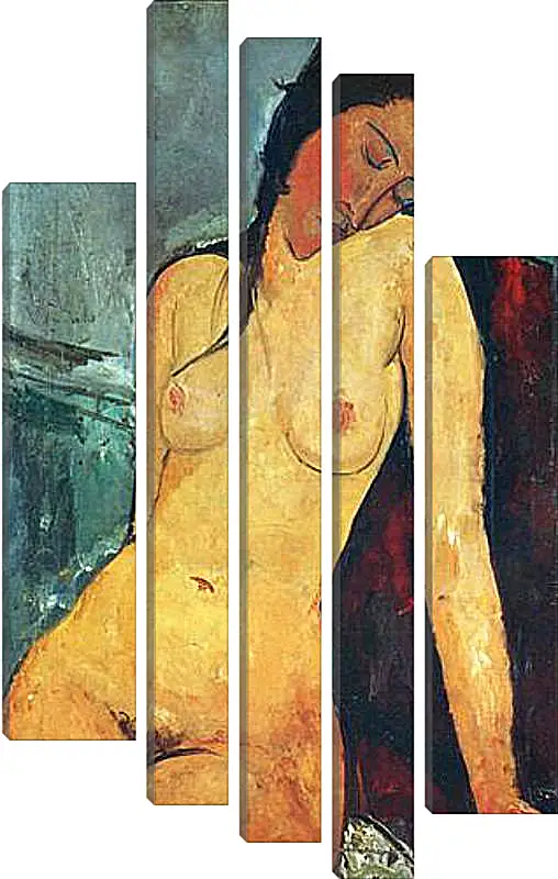 Модульная картина - Seated female nude. Сидящая обнаженная женщина 1. Амедео Модильяни