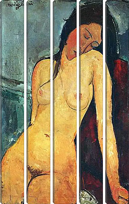 Модульная картина - Seated female nude. Сидящая обнаженная женщина 1. Амедео Модильяни