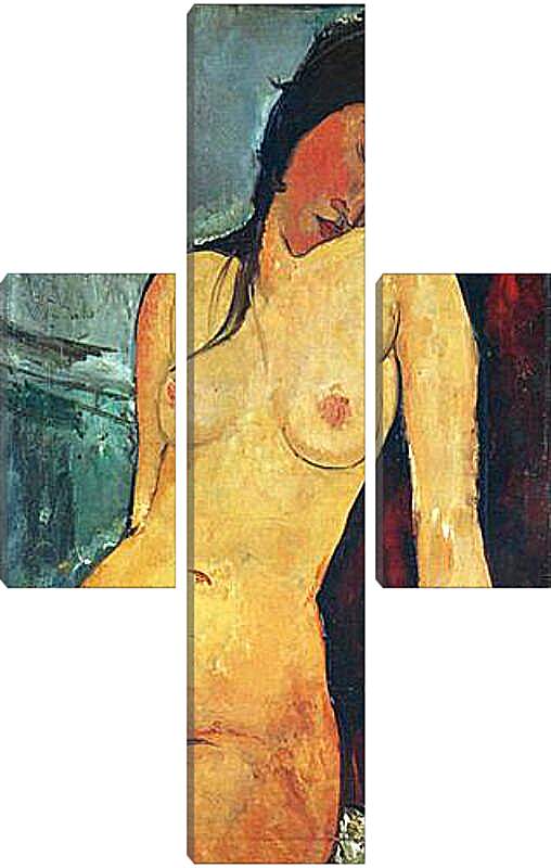 Модульная картина - Seated female nude. Сидящая обнаженная женщина 1. Амедео Модильяни
