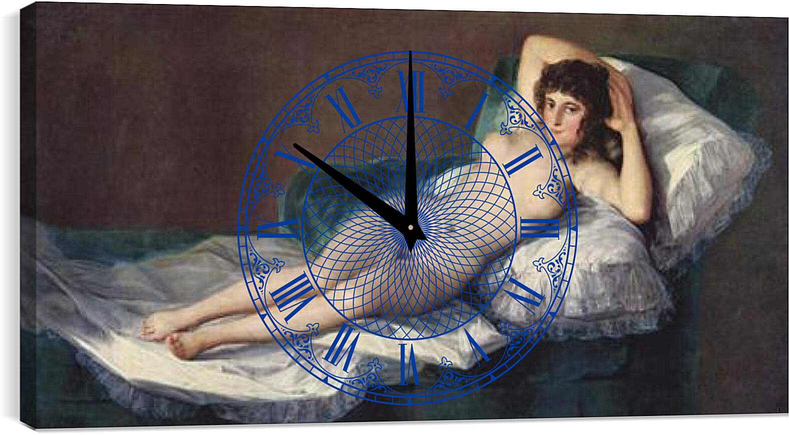Часы картина - Обнаженная маха. Франсиско Гойя