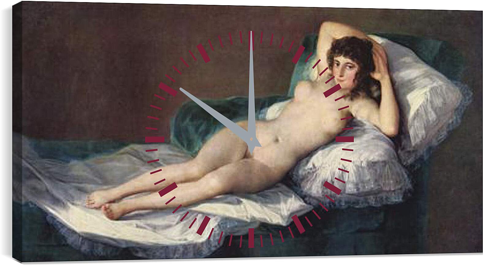 Часы картина - Обнаженная маха. Франсиско Гойя