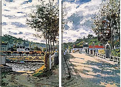 Модульная картина - The Seine at Bougival. Клод Моне