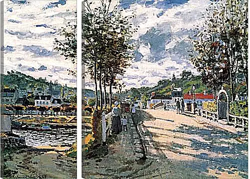 Модульная картина - The Seine at Bougival. Клод Моне