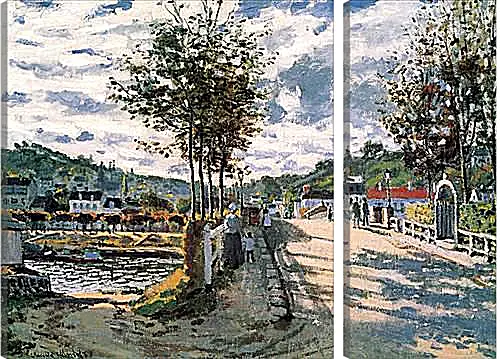 Модульная картина - The Seine at Bougival. Клод Моне