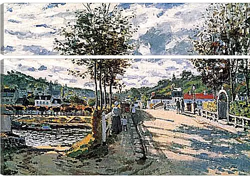 Модульная картина - The Seine at Bougival. Клод Моне