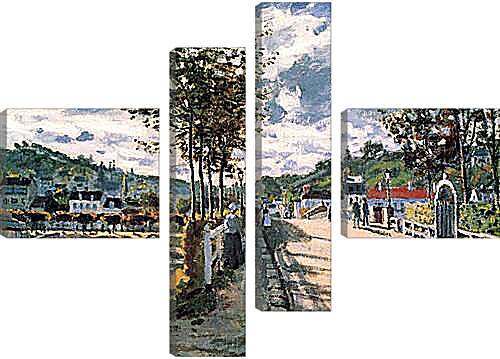 Модульная картина - The Seine at Bougival. Клод Моне