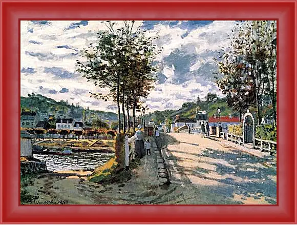 Картина в раме - The Seine at Bougival. Клод Моне