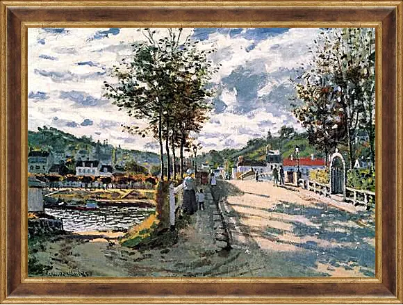 Картина в раме - The Seine at Bougival. Клод Моне