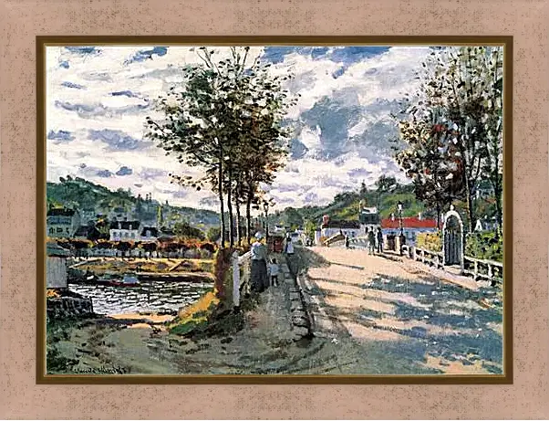 Картина в раме - The Seine at Bougival. Клод Моне