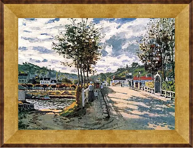 Картина в раме - The Seine at Bougival. Клод Моне