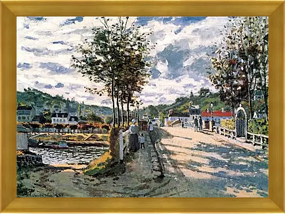 Картина в раме - The Seine at Bougival. Клод Моне