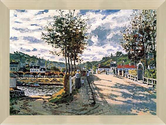 Картина в раме - The Seine at Bougival. Клод Моне