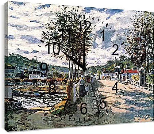 Часы картина - The Seine at Bougival. Клод Моне