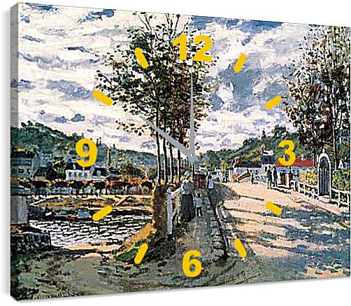 Часы картина - The Seine at Bougival. Клод Моне