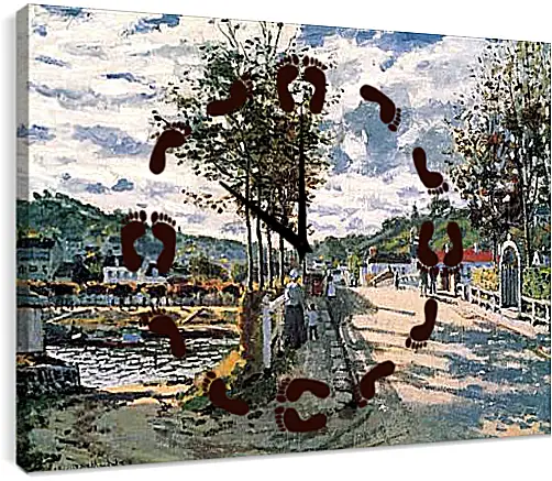 Часы картина - The Seine at Bougival. Клод Моне