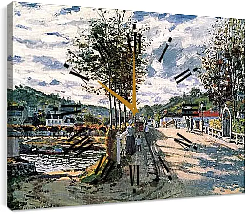 Часы картина - The Seine at Bougival. Клод Моне
