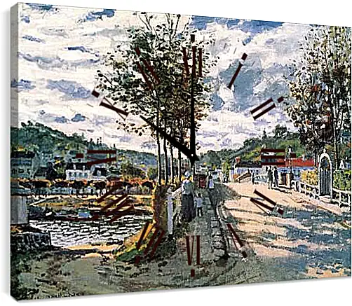 Часы картина - The Seine at Bougival. Клод Моне