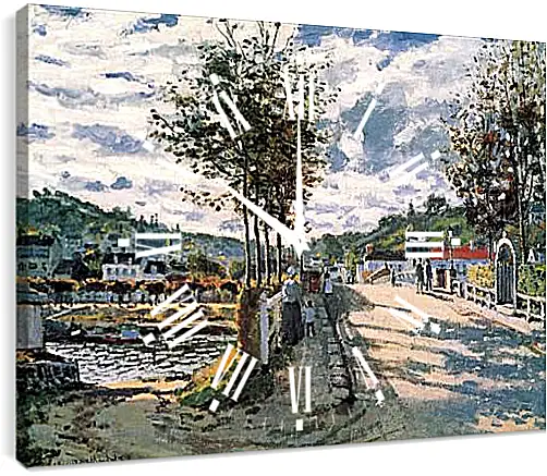 Часы картина - The Seine at Bougival. Клод Моне