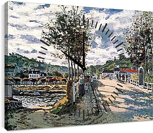 Часы картина - The Seine at Bougival. Клод Моне