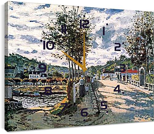 Часы картина - The Seine at Bougival. Клод Моне
