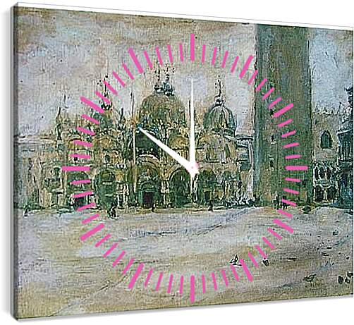 Часы картина - площадь св. Валентин Александрович Серов