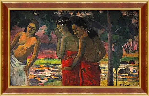 Картина в раме - Three Tahitian Women. Поль Гоген