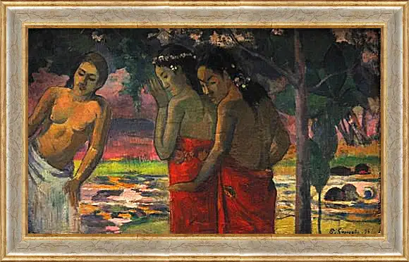 Картина в раме - Three Tahitian Women. Поль Гоген