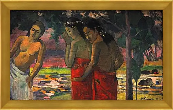 Картина в раме - Three Tahitian Women. Поль Гоген