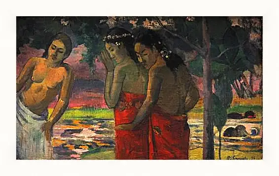 Картина в раме - Three Tahitian Women. Поль Гоген